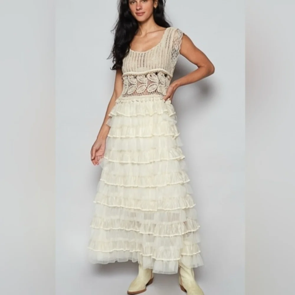 POL Crochet Patterns in Stride Dress in Natural NEW One Size - Picture 7 of 7